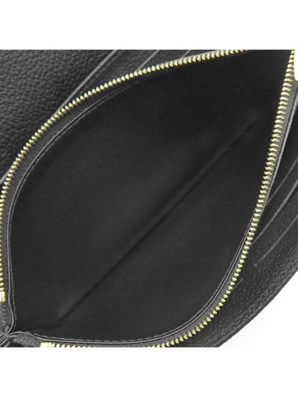 Louis Vuitton Wallet Portefeuille Sarah Monogram Empreinte Black Beige Gold
